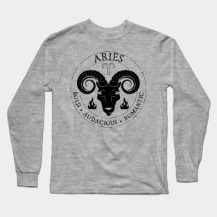 Aries Zodiac Birthday Star Sign Zodiac Gift Long Sleeve T-Shirt